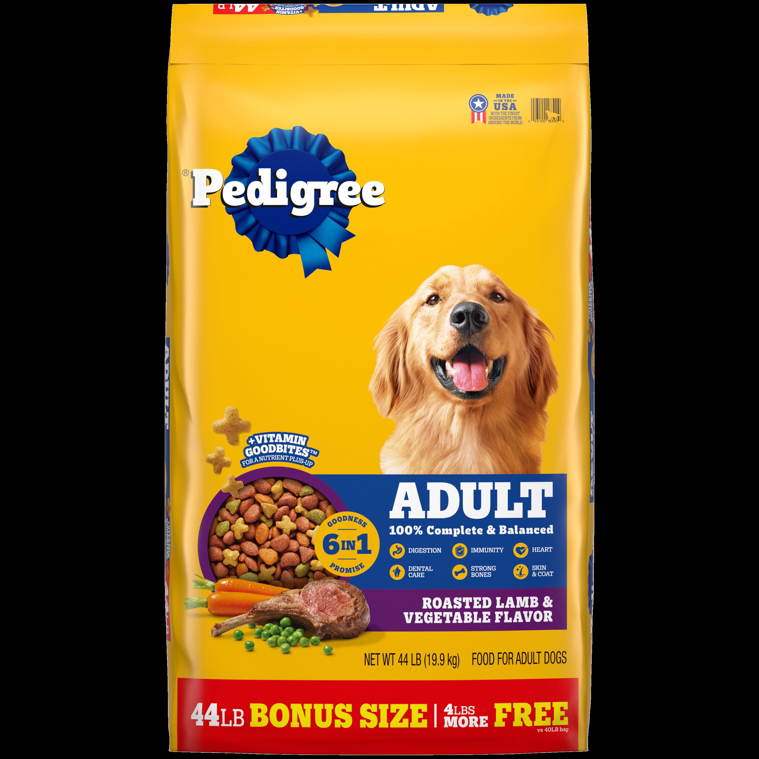 Pedigree Adult Roasted Lamb & Vegetable Flavor 44lbs Bonus Size