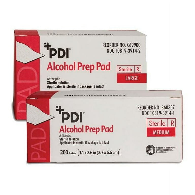 70% Alcohol Prep Pads, 100 Individually Wrapped Wipes