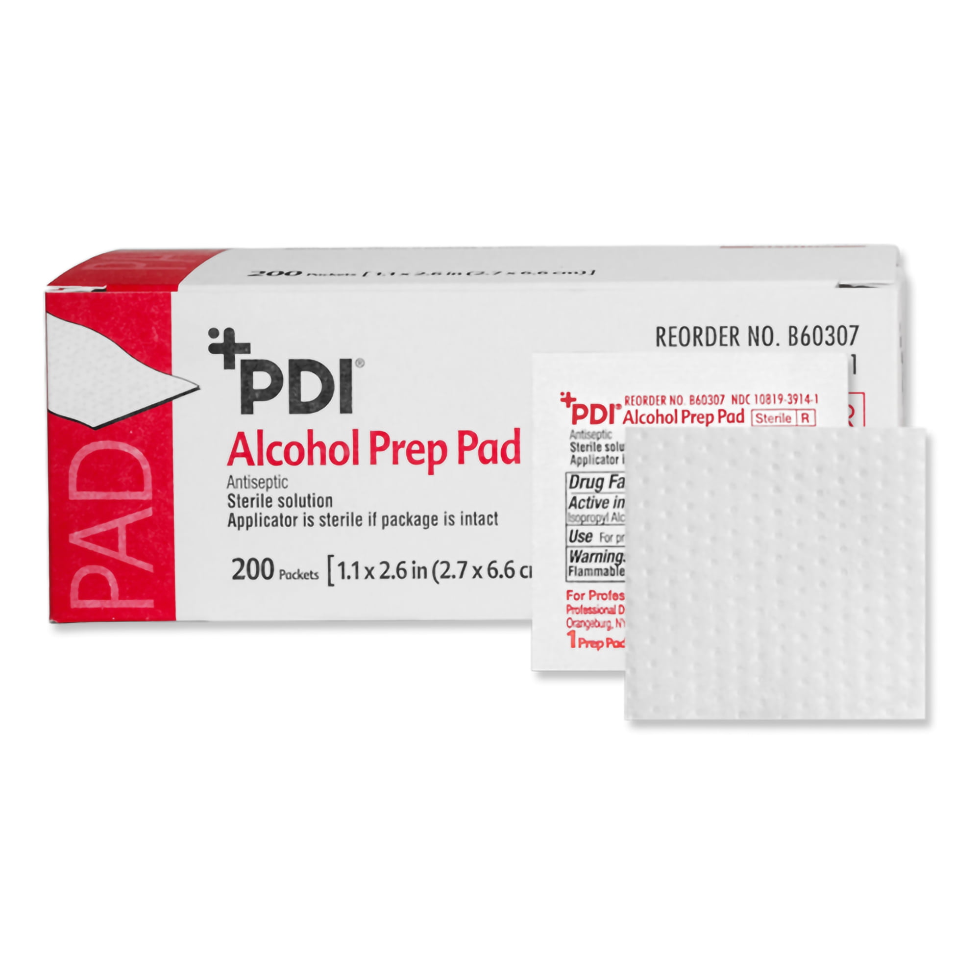PDI Alcohol Prep Pads, Individually Wrapped Wipes, 2 in x 2 in, 200 Count, 20 Packs, 4000 Total