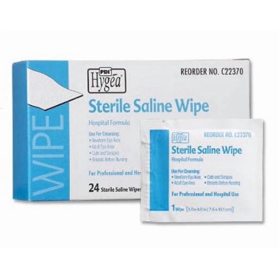 PDI C22370 Sterile Saline Wipe 6 in. x 4 in. (Box of 24)