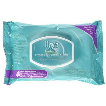 PDI Hygea Flushable Personal Wipe Cleansing Cloth, 5 X 7 Inch | Pack of 48