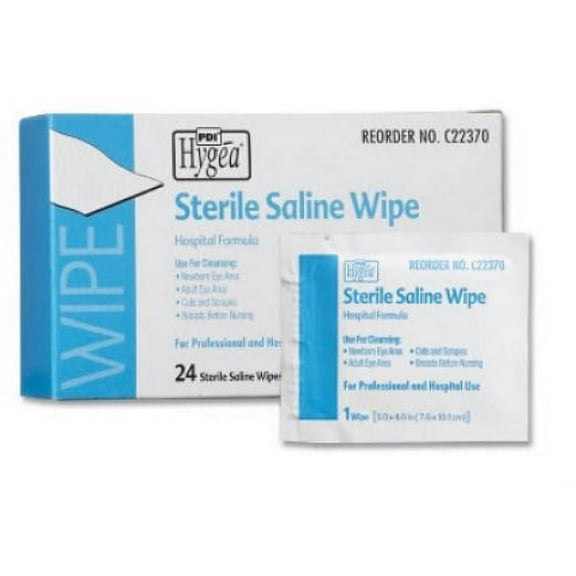 PDI Hygea Sterile Saline Cleansing Wipe, 6 x 4