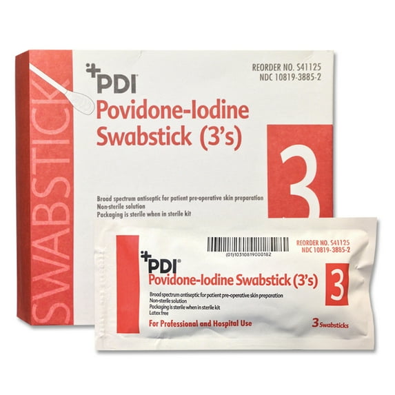 PDI NonSterile Impregnated Swabstick S41125 25 Pack(s), 3 Sticks/Pack