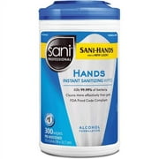 PDI P92084 Sani-Hands Instant Hand Sanitizing Wipe 7 1/2 in. x 5 in. (Canister of 300)