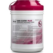 PDI Sani-Cloth Plus Germicidal Disposable Wipes - For Healthcare, Bactericidal, Virucidal & Fungicidal - Ready-To-Use Cleaning Cloth - Broad Surface Disinfectant - 160 Wipes 6  x 6.75 - Pack of 1