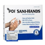 PDI Sani-Hands Instant Hand Sanitizing Wipes - Quick-Drying Moisturizing Formula Kills 99.99% Germs - Ethyl Alcohol with Aloe, Vitamin E, with Textured Fabric - 100 Wipes - Pack of 5