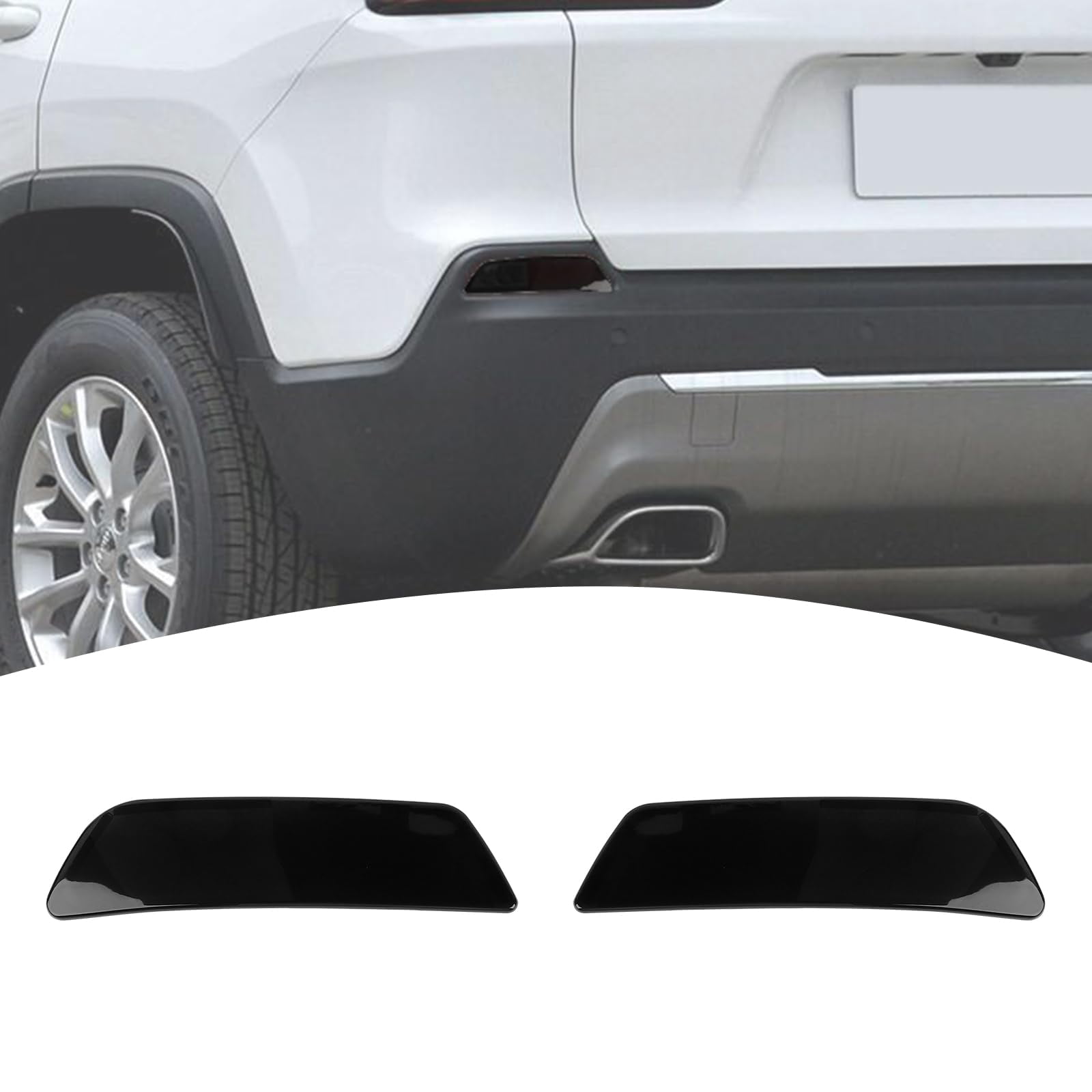 PDKLIN for Cherokee Rear IFF17 Bumper Reflector Fog Light Cover Trim ...