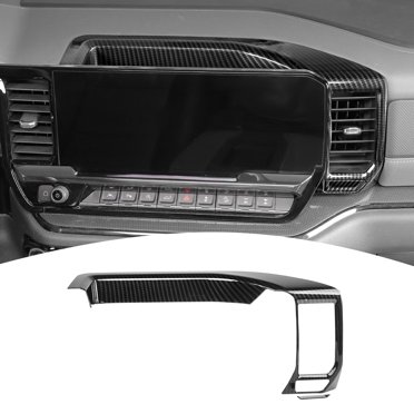 Silverado Center Dashboard Trim Cover - Black Wood Grain Panel Decals For 2022-2024 Chevy Silverado