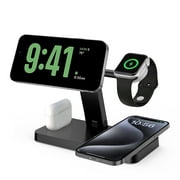 PDKUAI 15W 4 in 1 Wireless Charger Stand Compatible with Iphone 15 14 13 12 11 Pro X Xs Max Xr 8 Apple Watch 9 8 7 6 5 4 3 2 Apple Airpods