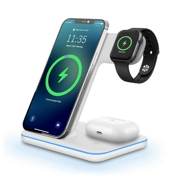 PDKUAI 3 in 1 Wireless Charger for Apple Watch iPhone 15 14 13 12 11 x 8 Charging Dock Station for Airpods Pro