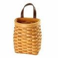 thumbnail image 1 of PDNRPSP 1 Pcs Hanging Wicker Baskets, Hand-Woven Wood Storage Basket, Portable Wall Hanging Flower Basket Organizer Fruit Vegetable Rattan Box Home Decoration (Khaki), 1 of 9