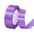 thumbnail image 1 of PDNRPSP 1" x 25 yards Solid Satin Ribbon, Thin Solid Color Satin Ribbon for Gift Wrapping, Hair Bows Making, Wedding Party Decoration, Sewing, Invitation Cards, Floral Bouquets, Christmas (Purple), 1 of 9