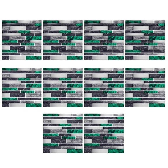 PDNRPSP 10-Sheets Peel and Stick Backsplash Tiles Sticker, 4 x 4" Self Adhesive Wall Tiles Stickers for Kitchen Island Bathroom Laundry Room (G)