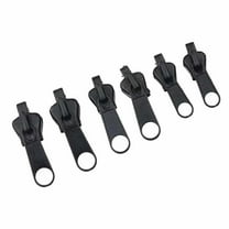 PDNRPSP 6 Pcs Zipper Repair Kit, Replacement Zipper Quick Install Detachable Pulls Zip Heads, Universal Zipper Repair Kit for Jackets, Luggage, Bags (Black)