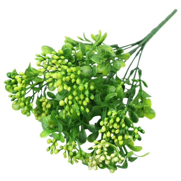 PDNRPSP 7 Heads Artificial Fall Flowers, Babys Breath Dried Flowers Bouquet, Milan fruit bouquet for Wedding, Home Table Vase Decor, DIY Wreath Floral, Fall Thanksgiving Autumn Decoration 14" (Green)