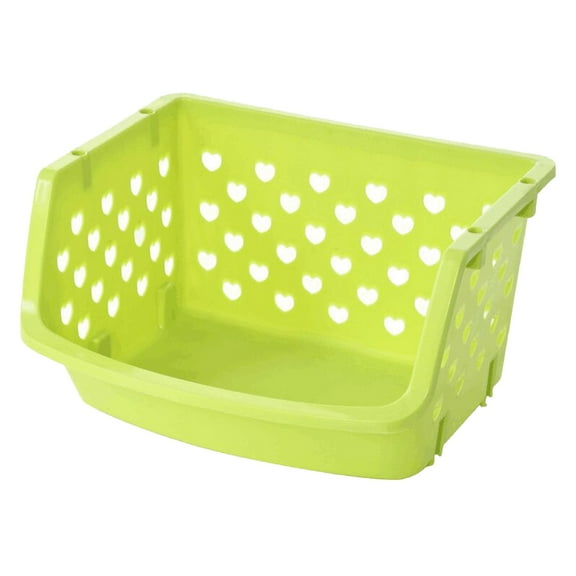 PDNRPSP Stackable Storage Bins for Pantry 1 Pack Small Open Front Storage Bins, For Organizing Food, Kitchen, and Bathroom Essentials (Green)