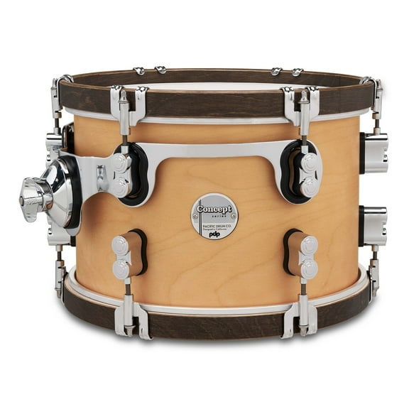 PDP Concept Classic 8x12 Natural Stain Tom with Walnut Stain Hoops