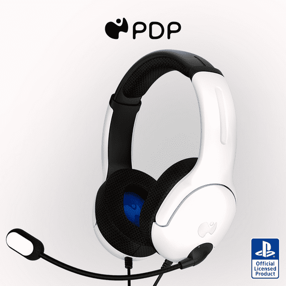 PDP AIRLITE Wired Headset: Frost White - PlayStation, PlayStation 5 PlayStation 4