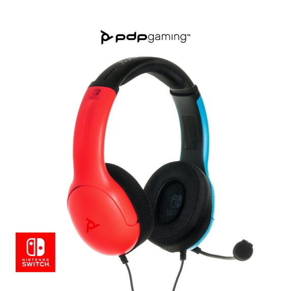 PDP Gaming LVL40 Wired Stereo Gaming Headset with Noise Cancelling Microphone: Blue/Red - Nintendo Switch