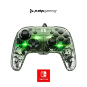 PDP Afterglow Prismatic LED Deluxe+ Audio Wired Controller for Nintendo Switch, Clear, 1 Count 1 Pack