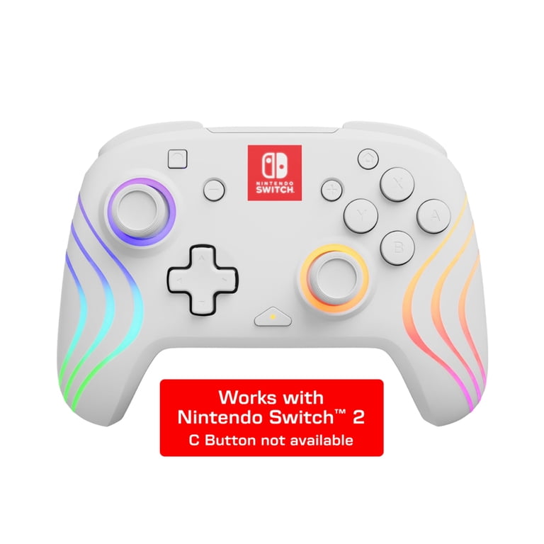 PDP, Afterglow™ Wave Wireless Controller, White, for Nintendo