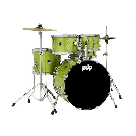 PDP Center Stage Complete 5 Piece Drum Set 10/12/14/20/14 - Electric Green