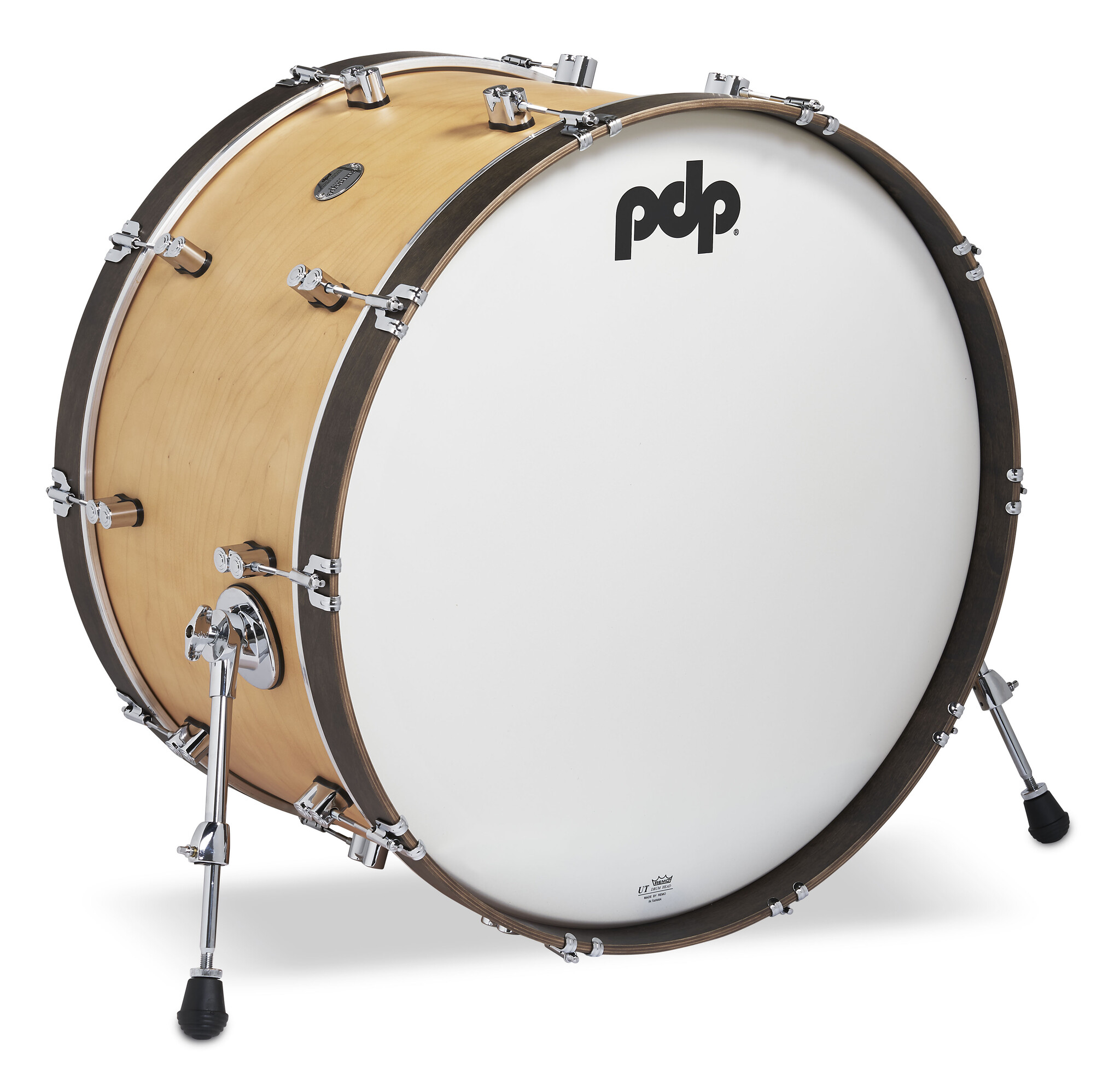 PDP Concept Classic 14x26 Natural Stain Kick Drum with Walnut Stain Hoops