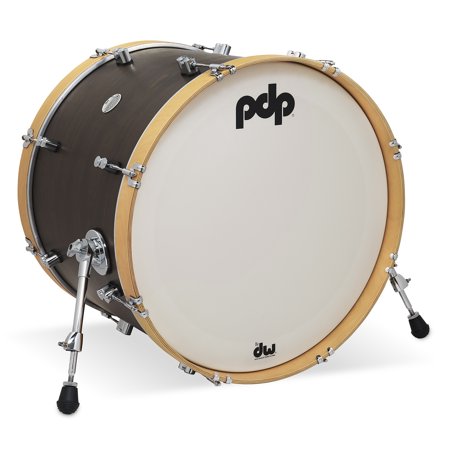 PDP PDCC1622KKWN 16 x 22 in. Walnut Stain Kick Drum with Natural Stain Hoops