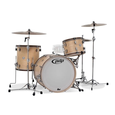 PDP by DW Concept Classic 3-Piece Shell Pack with 22 in. Bass Drum and Walnut Hoops Natural