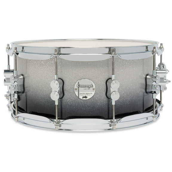 PDP PDCM6514SSSB 6.5 x 14 in. Concept Maple Snare Drum with Chrome Hardware - Silver to Black Fade Lacquer