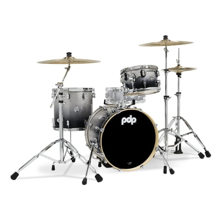 PDP PDCM18BPSB Concept Maple Bop Drum Set, Silver & Black Fade - 3 Piece