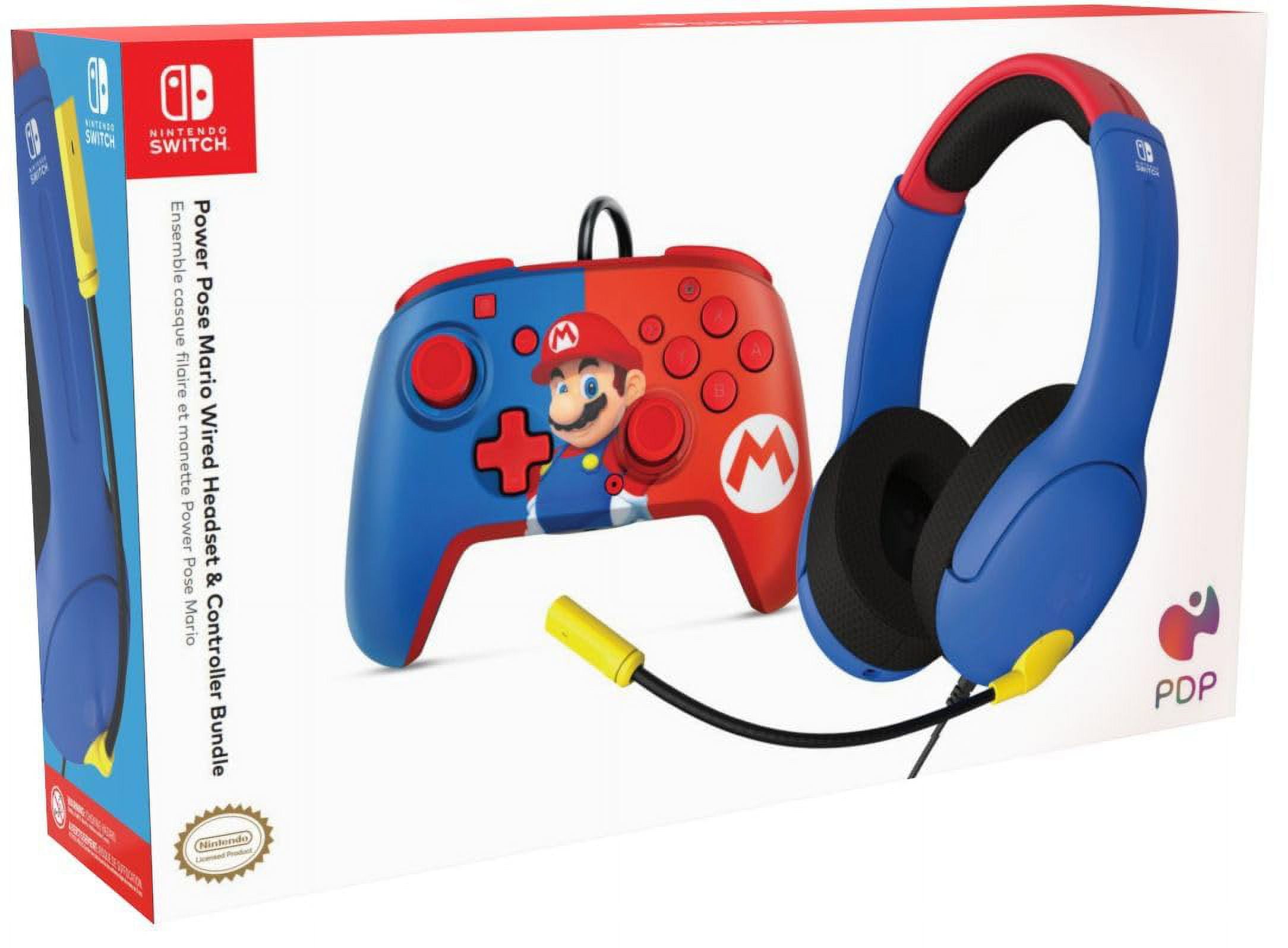 PDP Gaming Officially Licensed Mario Bundle for Switch Works with Switch OLED (Nintendo Switch)
