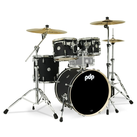 PDP PDCM20FNBK Concept Maple Shell Pack, Satin Black - 4 Piece