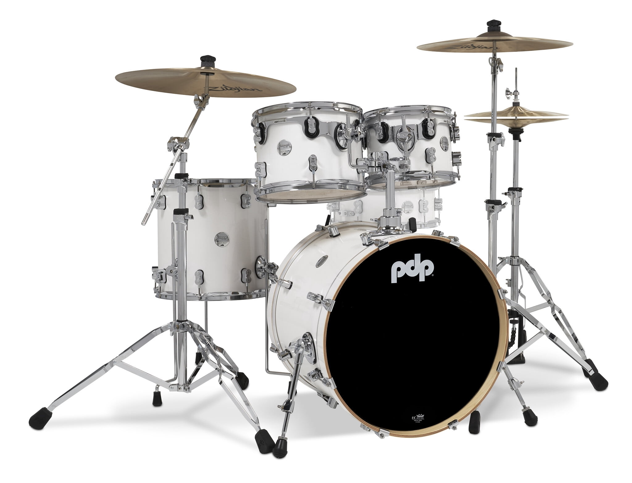 PDP PDCM20FNPW Concept Maple Drum Set, Pearlescent White - 4 Piece