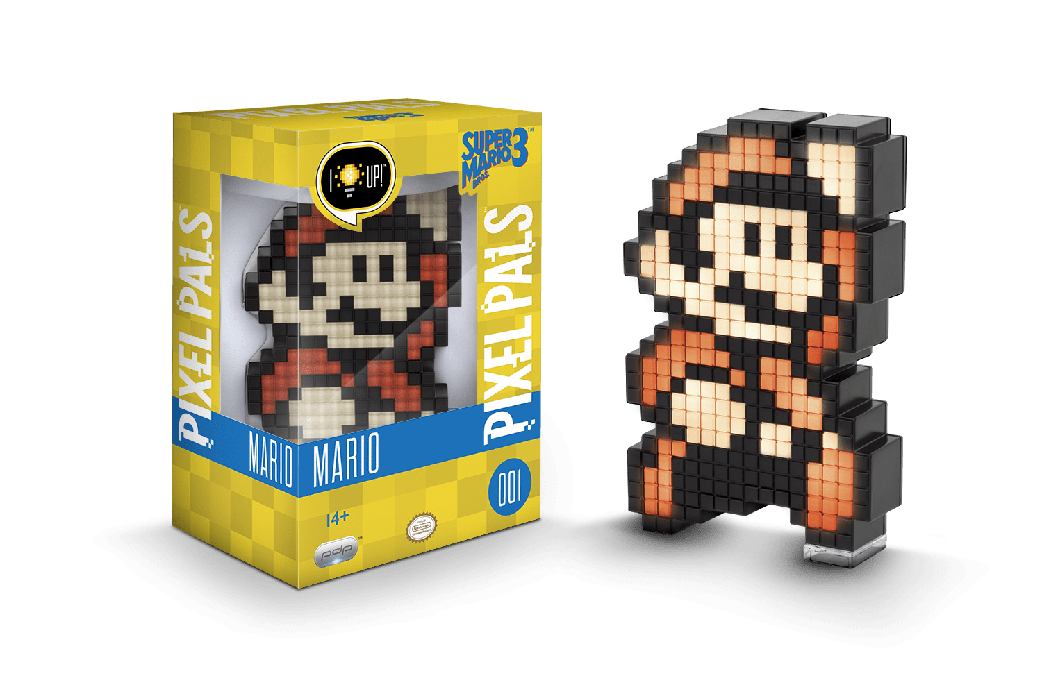 PDP Pixel Pals Nintendo Super Mario Bros 3 Mario Collectible Lighted  Figure, 878-032-NA-SM3-NB 