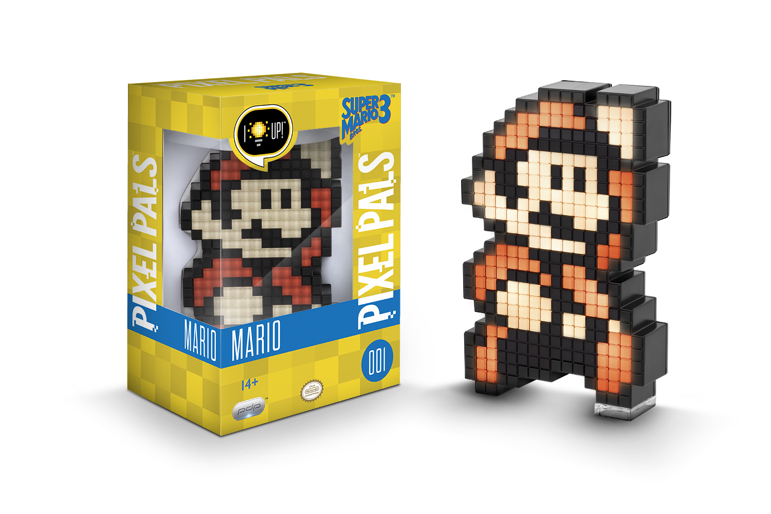 PDP Pixel Pals Nintendo Super Mario Bros 3 Mario Collectible Lighted  Figure, 878-032-NA-SM3-NB 