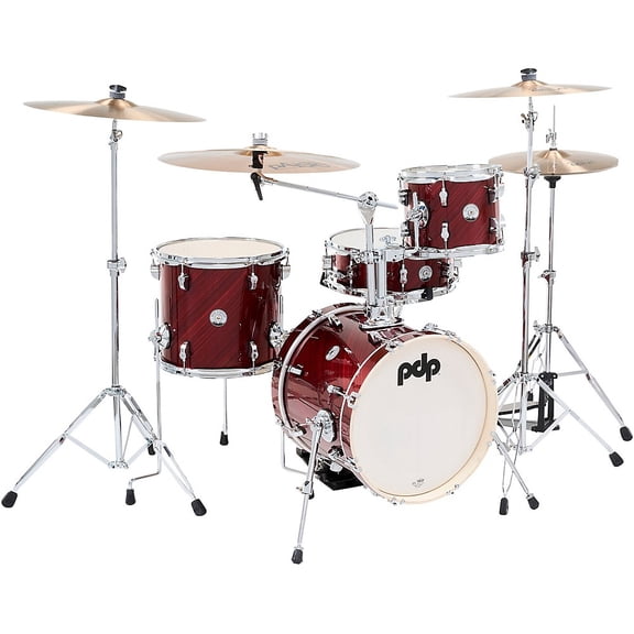 PDP New Yorker Shell Pack, 4-Piece Drumset, Twisted Cherry