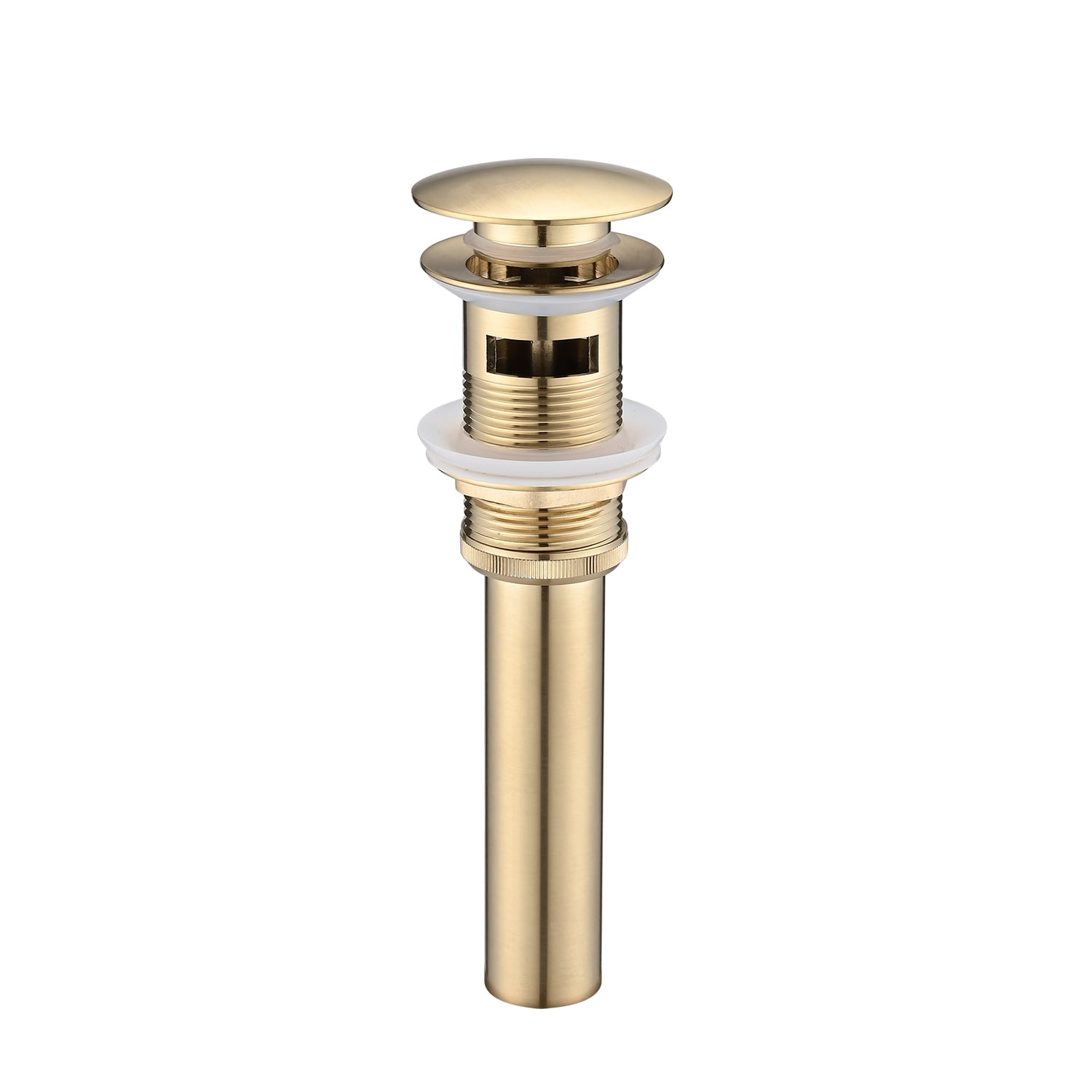 PDPBath Brushed Gold Brass Bathroom Sink Drains Pop Up Drain with
