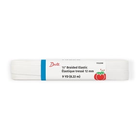 Dritz 1/2" Sewing & Crafting Braided Elastic Value Pack White 9 Yards