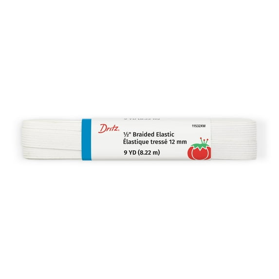 Dritz 1/2" Sewing & Crafting Braided Elastic Value Pack White 9 Yards