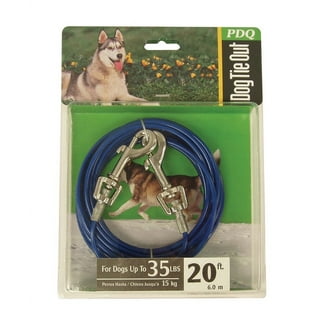 Homend Dog Runner Tie Out Cable - 10FT Heavy Duty Coated Steel Wire Cable  for Large Dogs Run up to 300lbs - Dog Leads for Yard