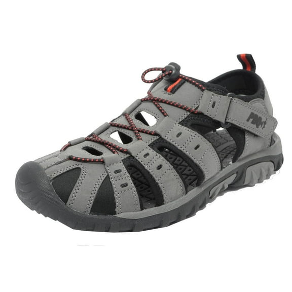 PDQ Mens Toggle & Touch Fastening Synthetic Nubuck Trail Sandals