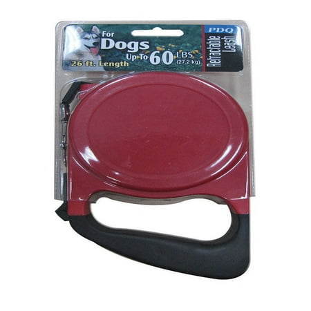 PDQ Red / Black Cotton/Nylon Dog Retractable Leash Medium/Large
