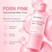Beautivana PDRN Pink Milky Hydrating Toner, Daily Facial Skincare for Hydration and Refined-Looking Texture