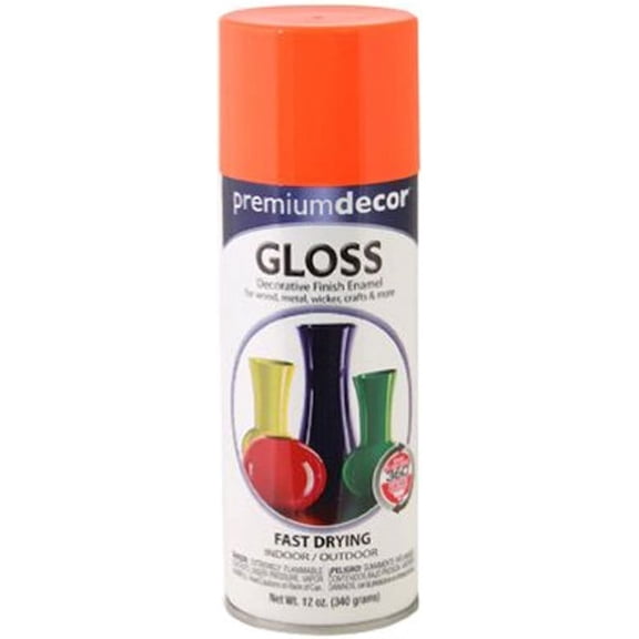 PDS24-AER Premium Decor Spray Paint, Banner Orange Gloss, 12-oz. - Quantity 1