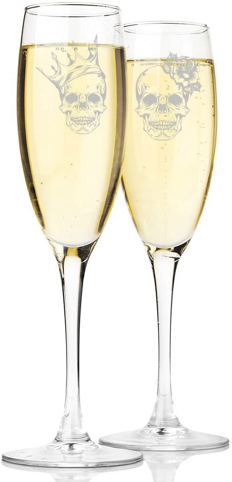 Lenox Silver Peony Toasting Flute - Set Of 2 Crystal Champagne Glasses With Platinum Banding, 10 Oz - View #3