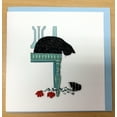 PDTXCLS Quilling Card 3D Greeting Cards Black Cat Broken Vase