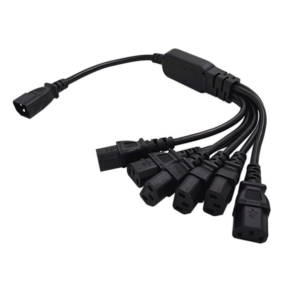 PDU Computer Monitor C14 to 6xC13 Power Cable for Multiple Device Connection Connect 6 Devices to One Outlet Wire