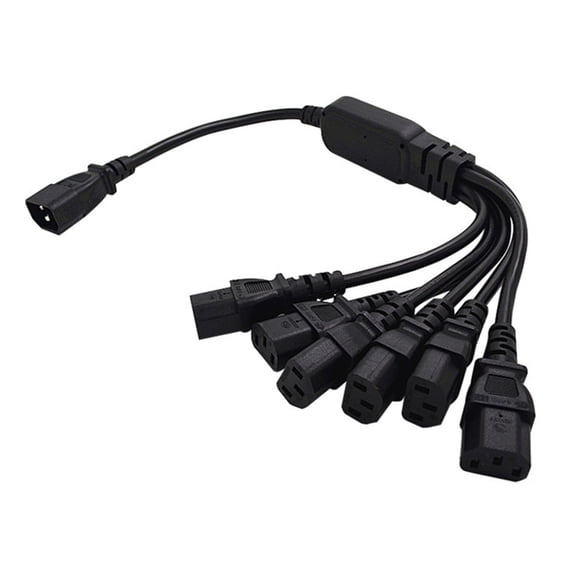 PDU Computer Monitor C14 to 6xC13 Power Cable for Multiple Device Connection Connect 6 Devices to Outlet Wire
