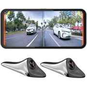 PDZGZ 6.25inch Car Side View Blind Area System,Left and Right Blind spot Camera Monitor System Driving Recorder BSD Warning SilverCamera